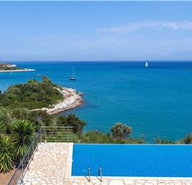 7 bedroom seafront luxury villa with pool & jacuzzi, near Acharavi, sleeps 14-15